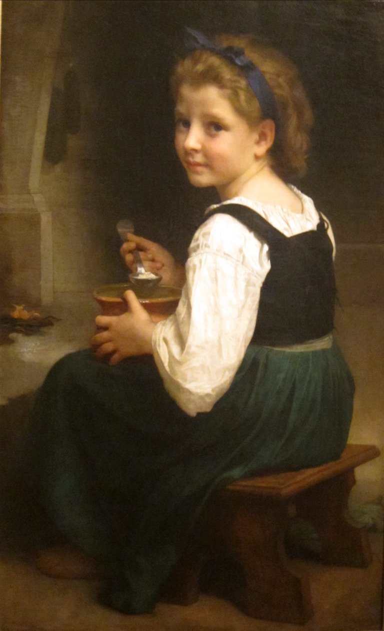 Meisje dat Pap Eet door William Adolphe Bouguereau
