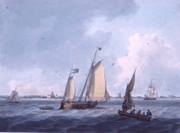 Scheepvaart bij Colveston (Coulston), Norfolk door William Anderson