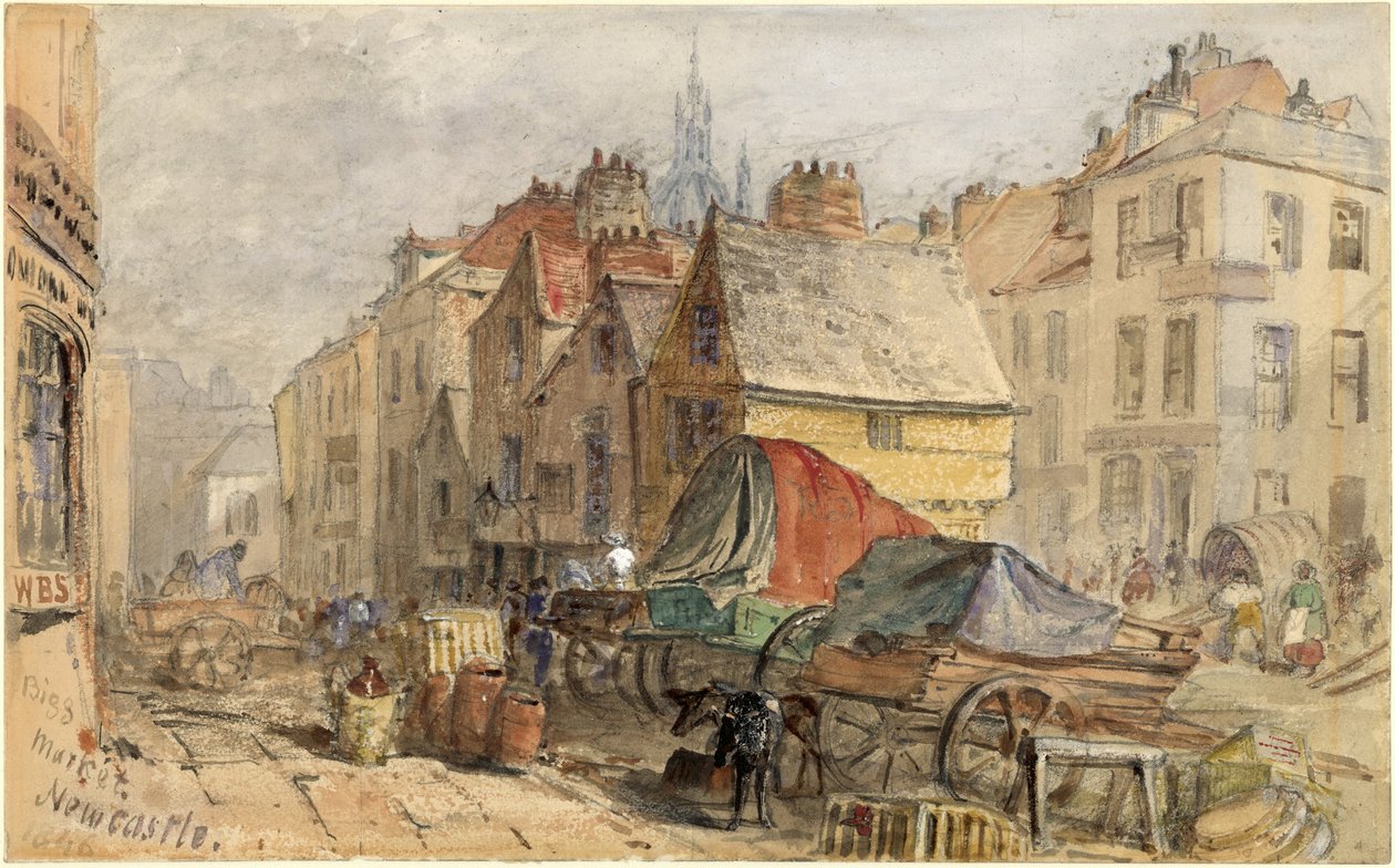 De Bigg Markt, Newcastle upon Tyne door William Bell Scott