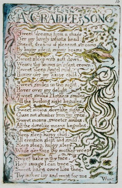 Een wiegelied, pl. 1 illustratie uit Songs of Innocence and of Experience (Bentley Copy L) pl.16 (Bentley 16) door William Blake