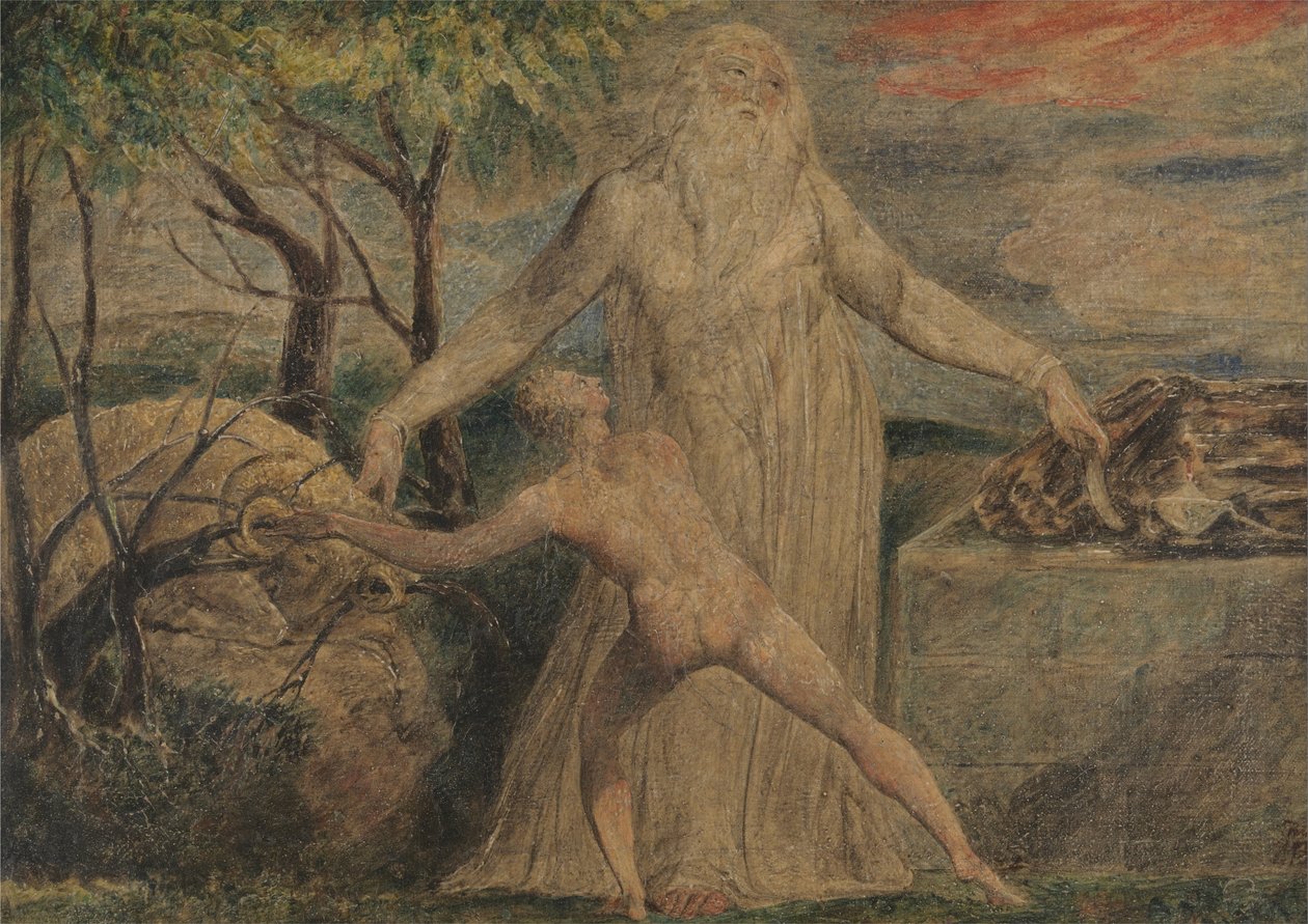 Abraham en Isaak door William Blake