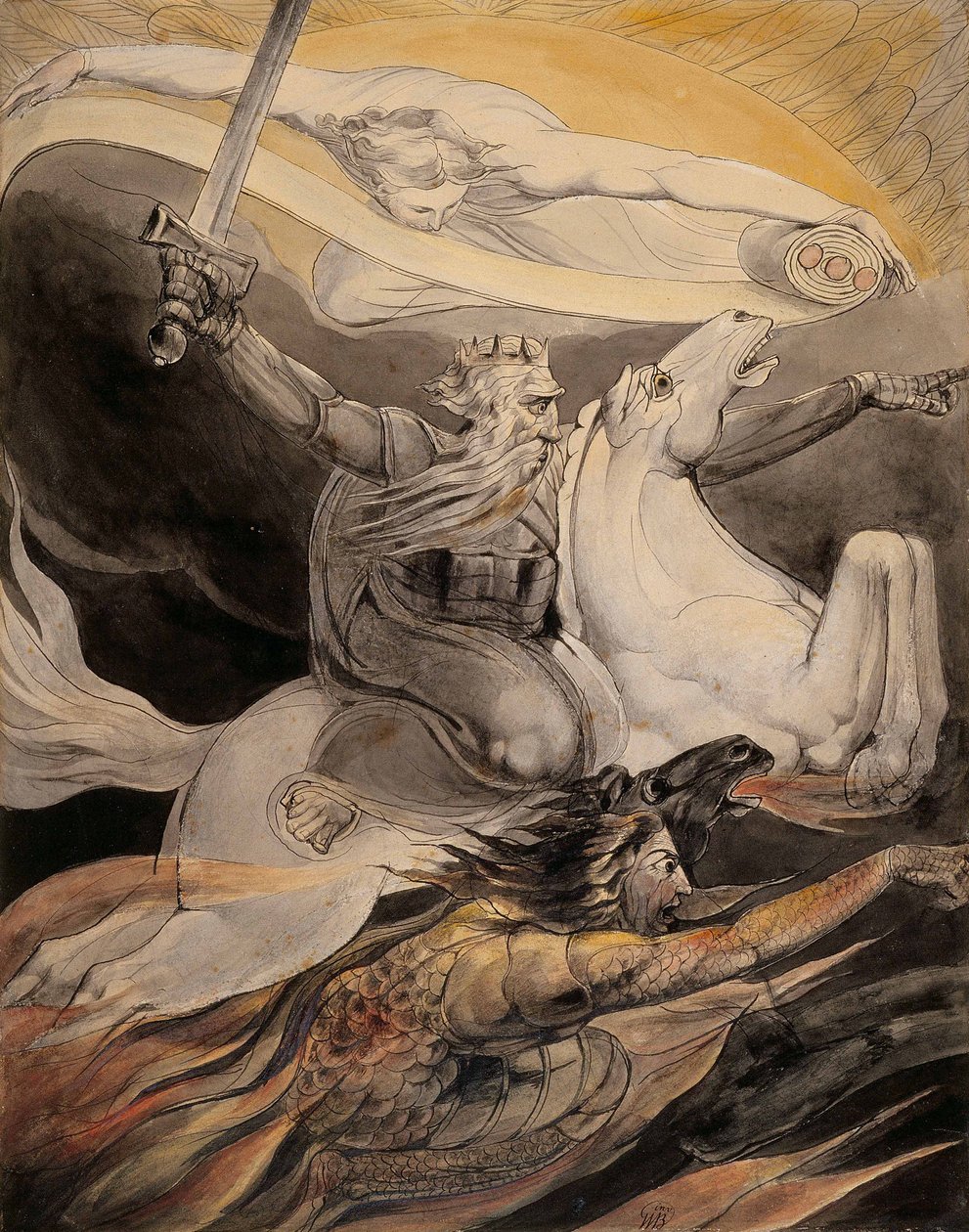 De dood op een vaal paard door William Blake