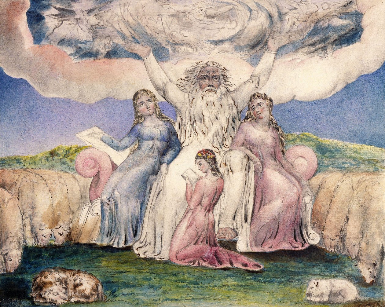 Job en zijn dochters door William Blake