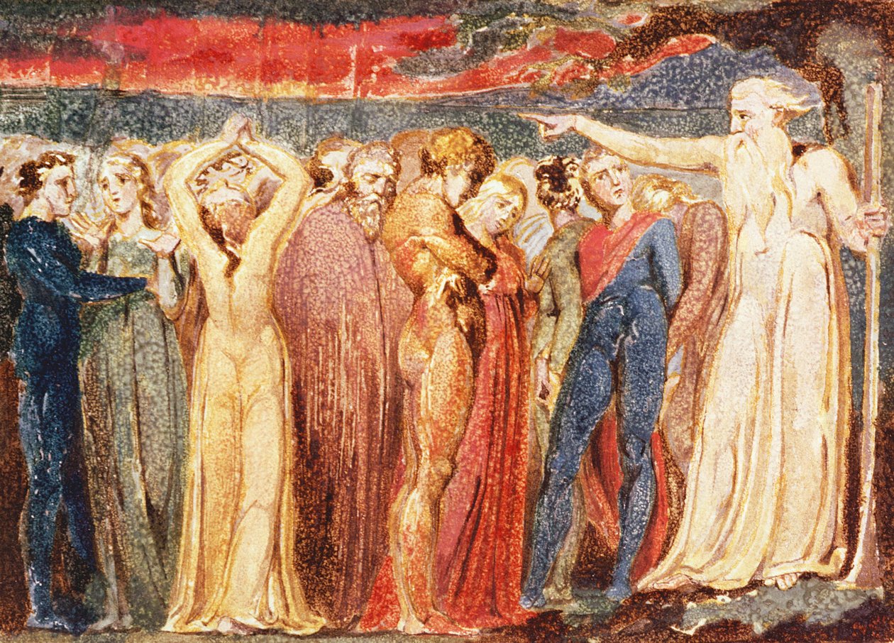 Jozef van Arimathea predikt aan de inwoners van Groot-Brittannië door William Blake