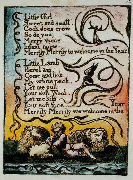 Klein meisje... illustratie uit Songs of Innocence and of Experience (Bentley Copy L) pl.12 (Bentley 23) door William Blake