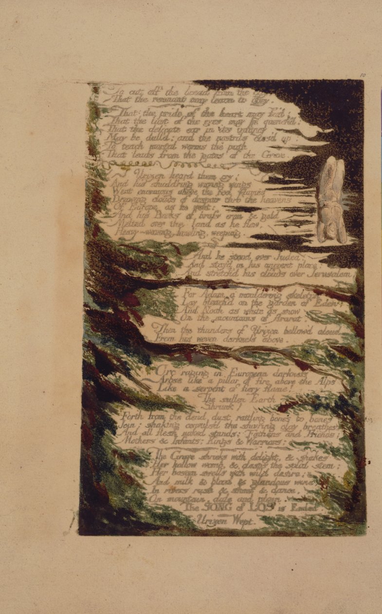 Plaat 7 uit The Song of Los, kopie B, in de collectie van de Library of Congress door William Blake