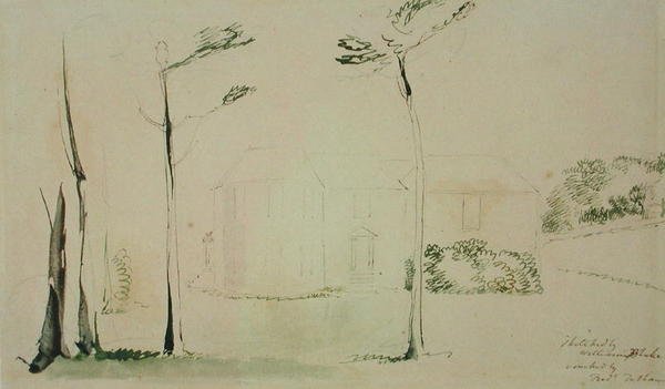 De Ingangsfront van Hayleys Huis in Eartham, 1801 door William Blake
