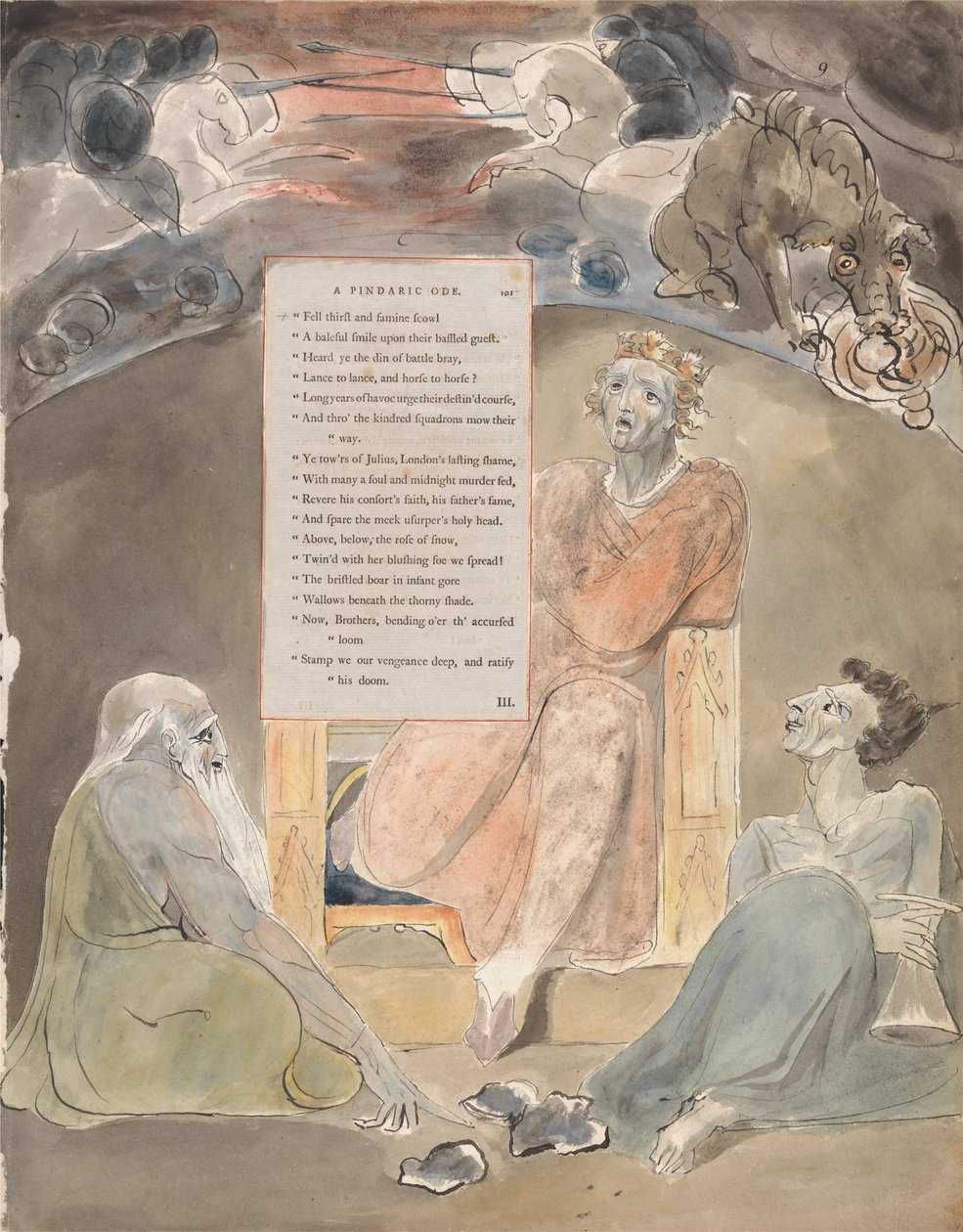 De Gedichten van Thomas Gray, Ontwerp 61, De Bard door William Blake