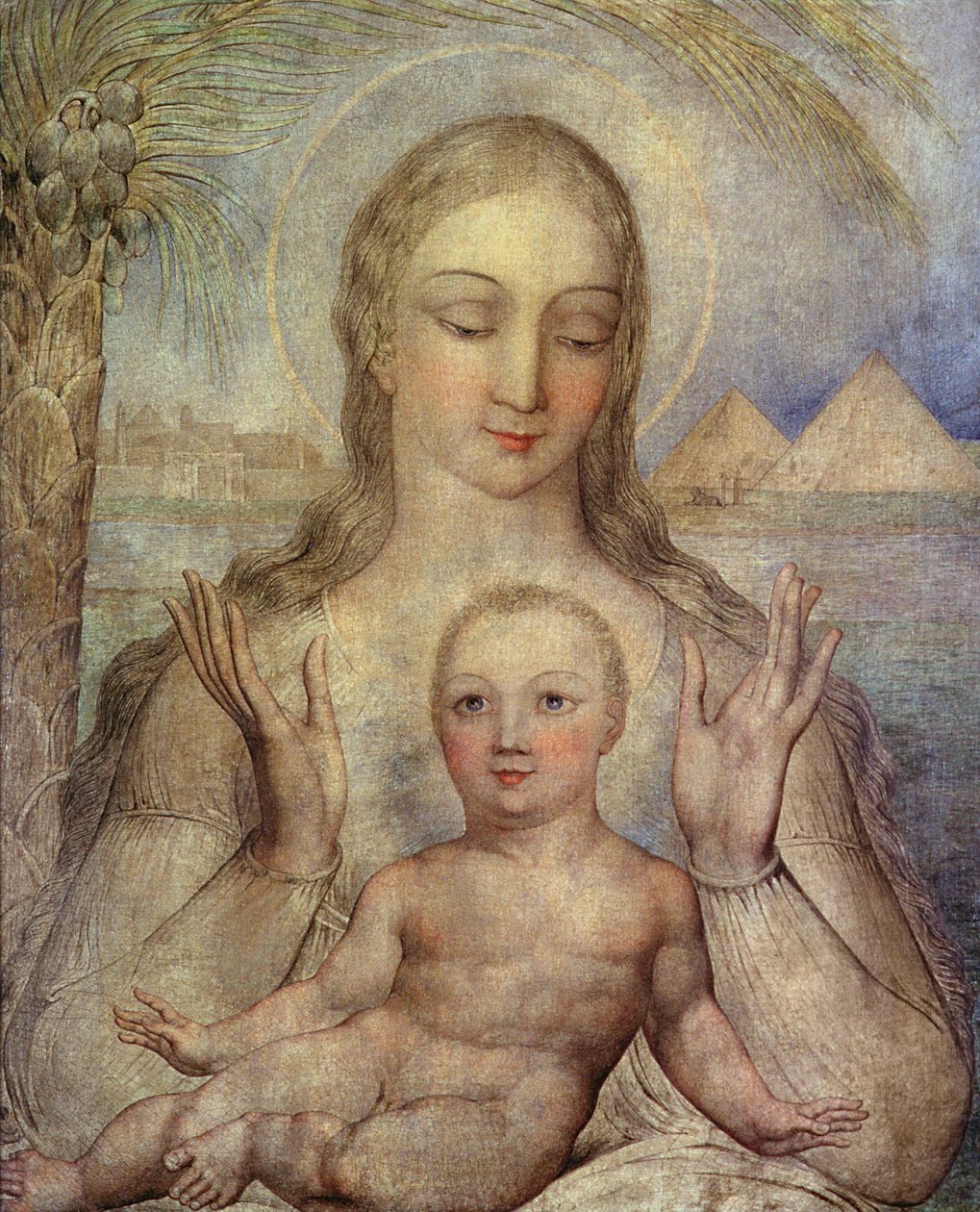 De Maagd en het Kind in Egypte, 1810 door William Blake