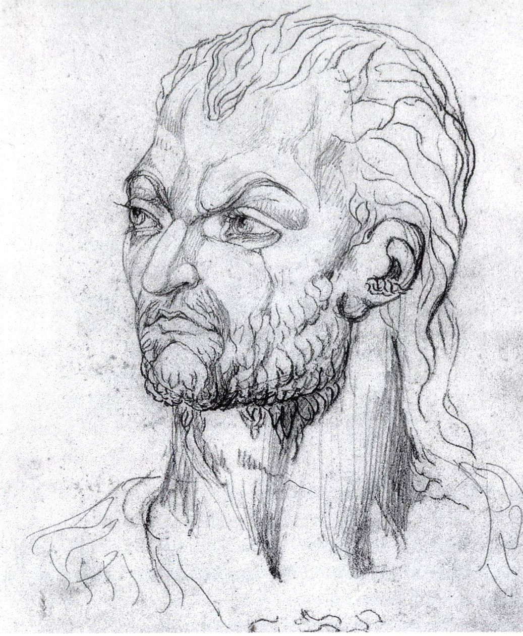 Visionaire Hoofd van Owen Glendower door William Blake