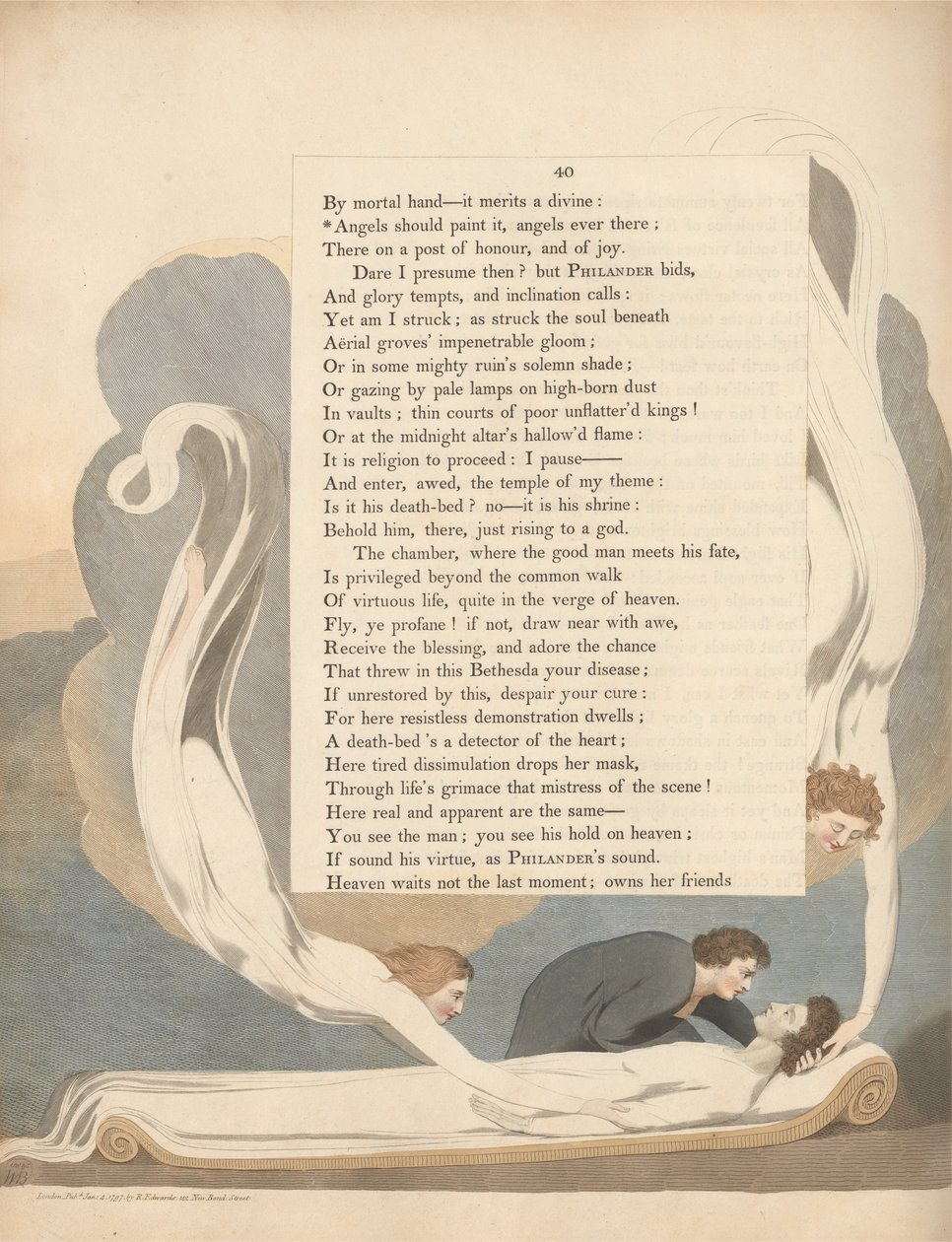 Youngs Nachtgedachten, Pagina 40, Engelen Moeten Het Schilderen, Engelen Altijd Daar door William Blake