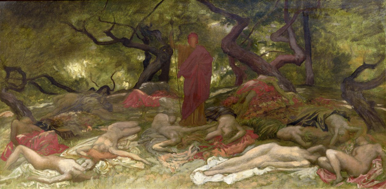 Dionysus en de Bacchanten, c.1900 door William Blake Richmond