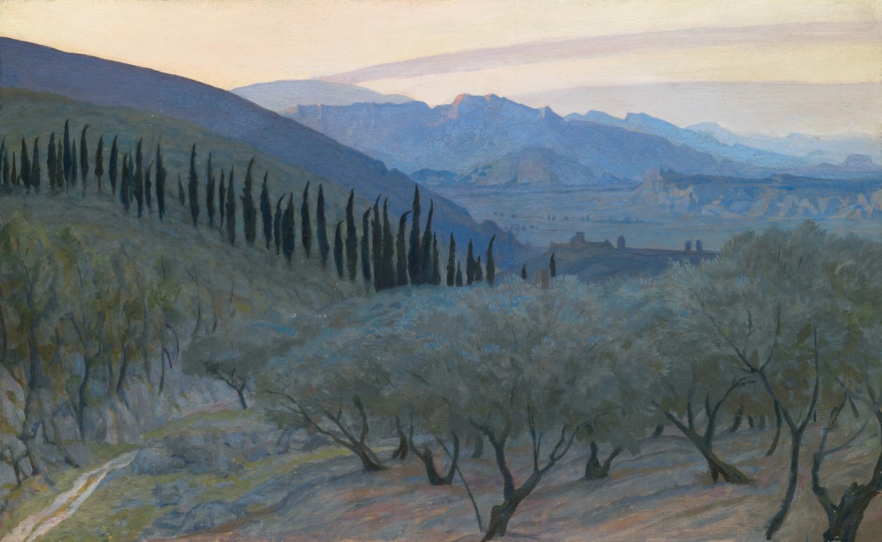 Zonsopgang, Umbrië, 1914 door William Blake Richmond