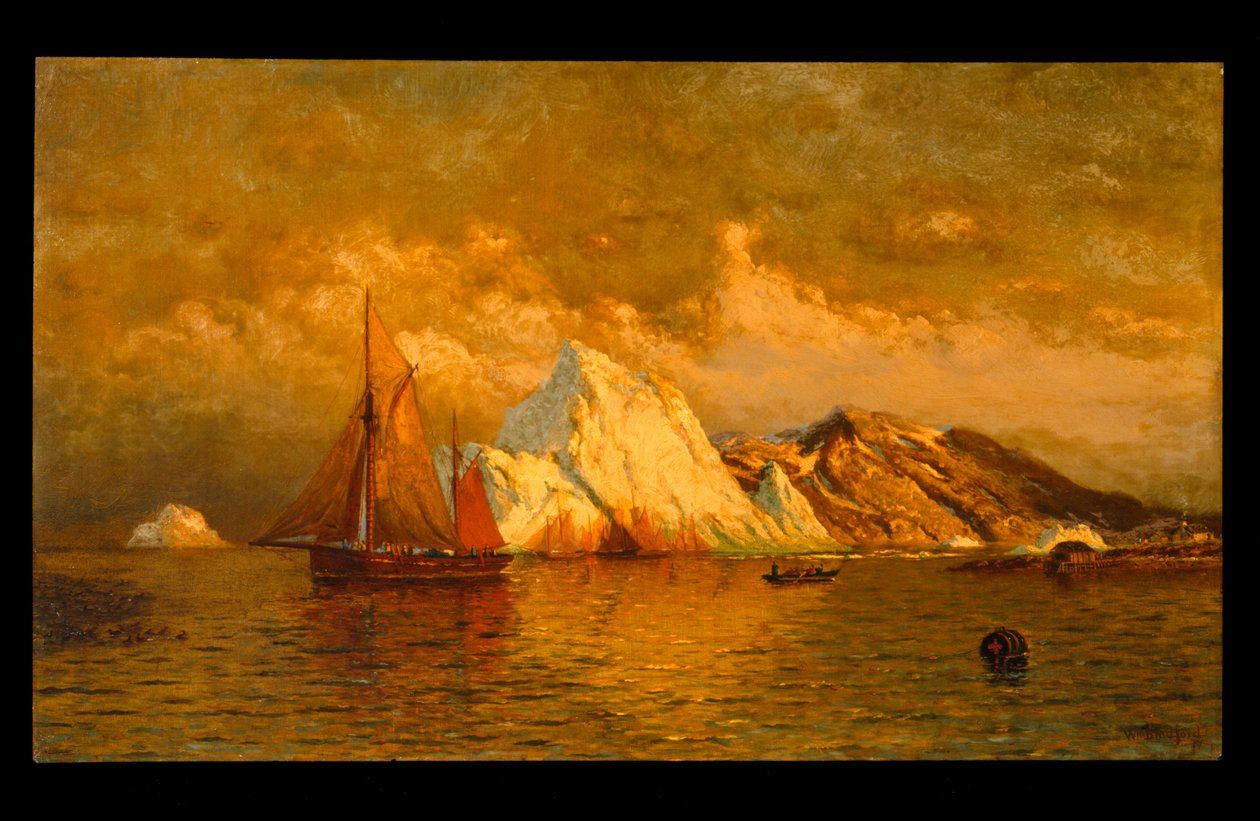 Bijna middernacht, Labrador, ca. 1880 door William Bradford