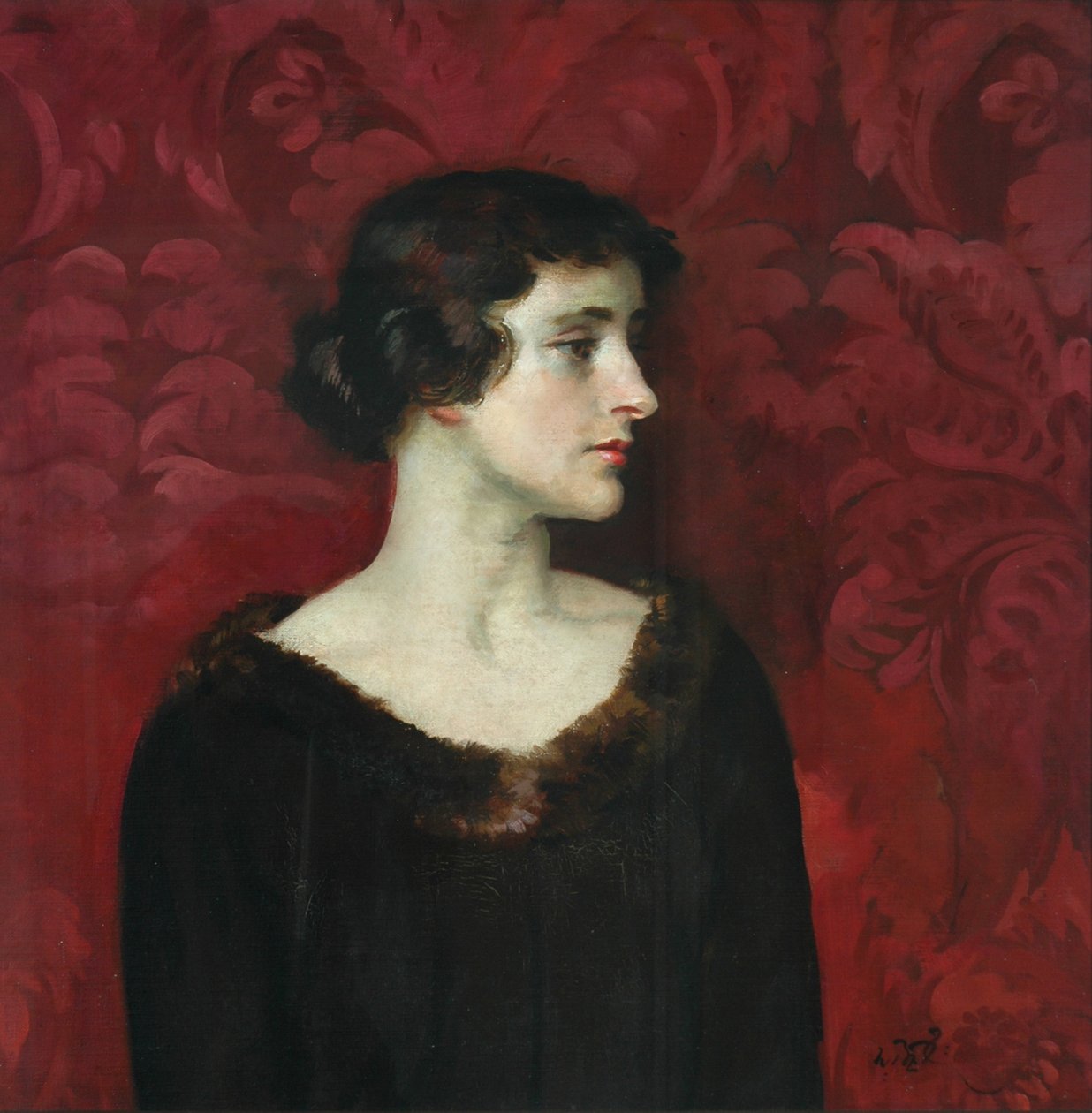 Vrouw in bruin door William Bruce Ellis Ranken