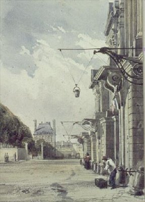 De Rue de Rivoli, nabij de Tuilerieën, Parijs door William Callow