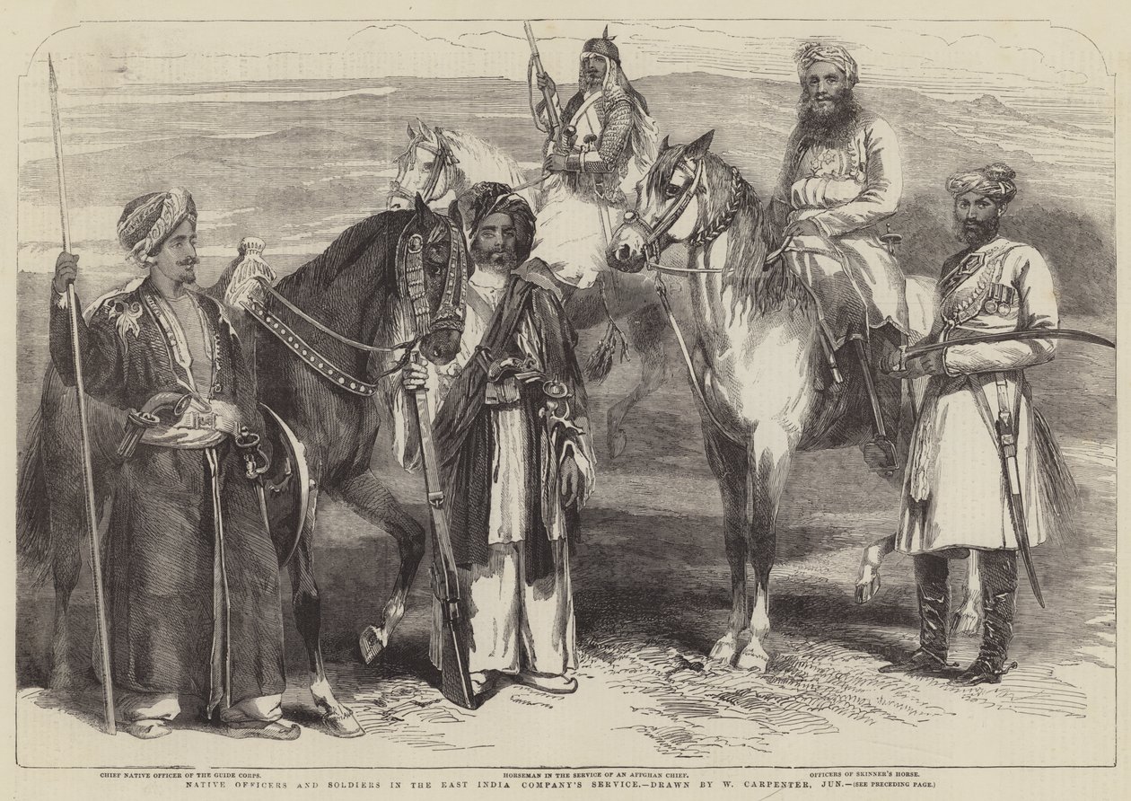 Inheemse officieren en soldaten in dienst van de Oost-Indische Compagnie door William Carpenter