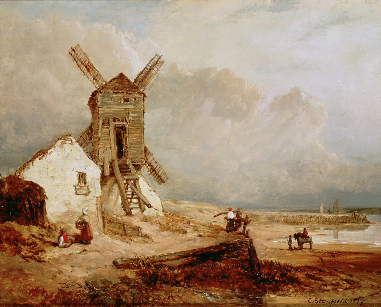 De molen, 19e eeuw door Clarkson Frederick Stanfield