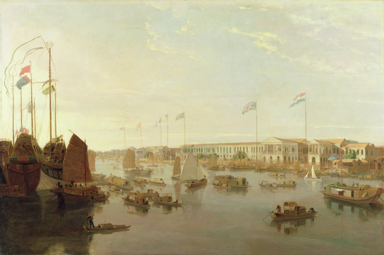 De Europese fabrieken, Canton, 1806 door William Daniell