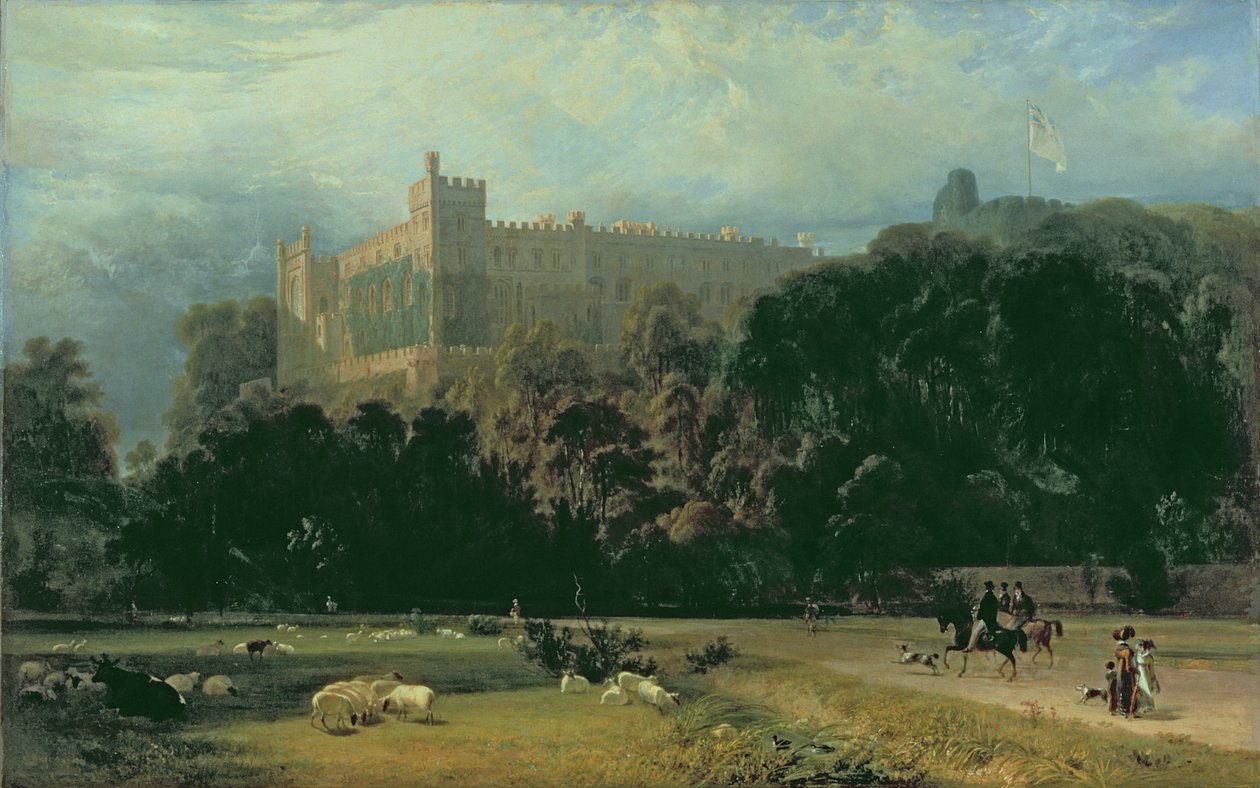 Uitzicht op Arundel Castle vanuit het zuidoosten, 1823 door William Daniell