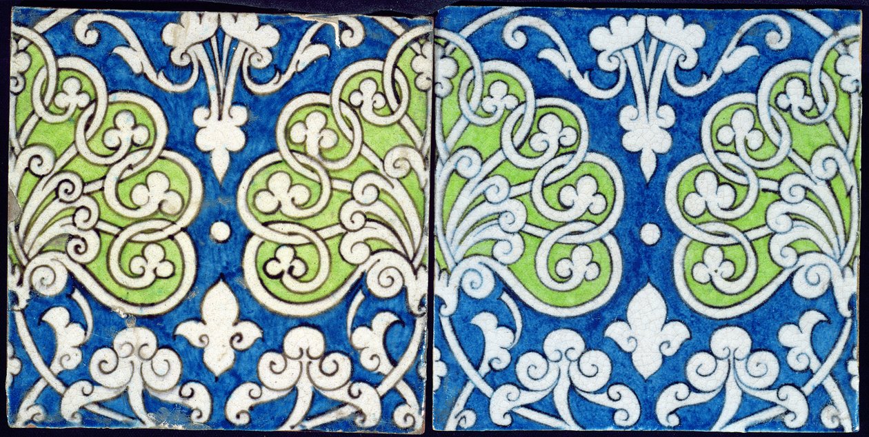 Tegels met Perzisch ontwerp door William de Morgan