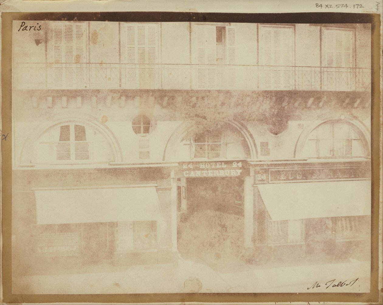 Het Hotel Canterbury, Parijs door William Henry Fox Talbot