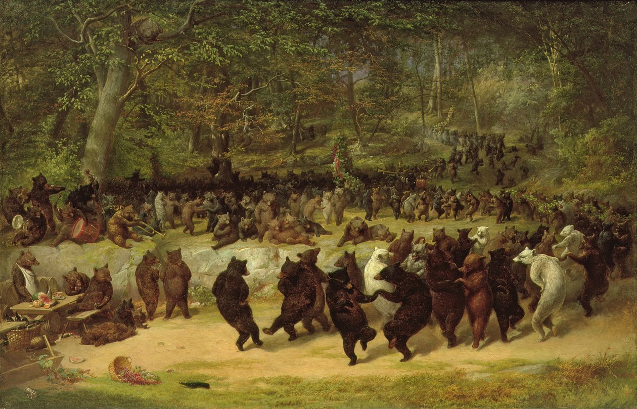 De beren dans, ca. 1850 door William Holbrook Beard