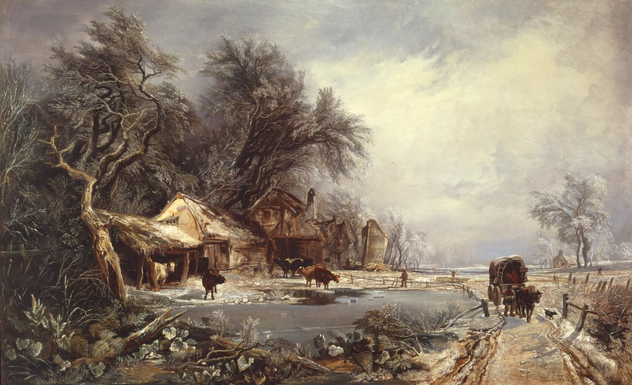 Winterlandschap, 1836 door William James Muller