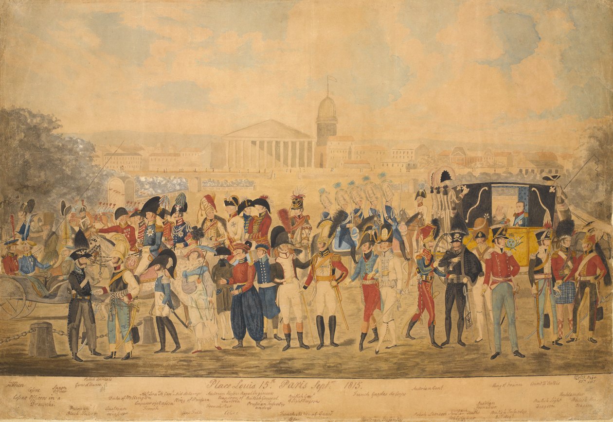 Place Louis XV, Parijs, september 1815 door William Loftie