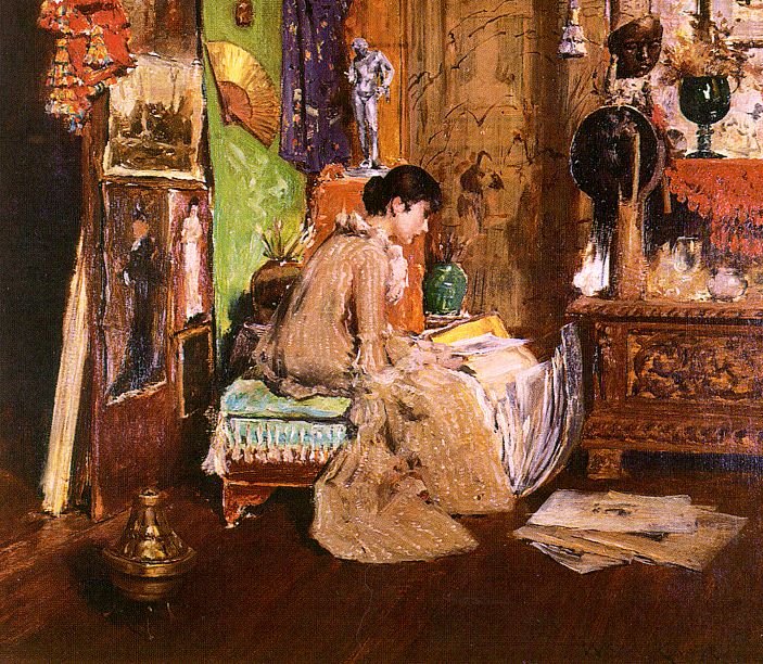 In de studiohoek door William Merritt Chase