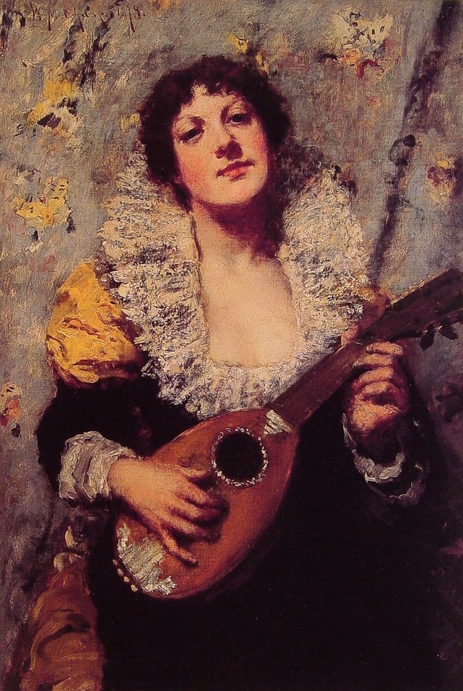 De mandolinespeler door William Merritt Chase