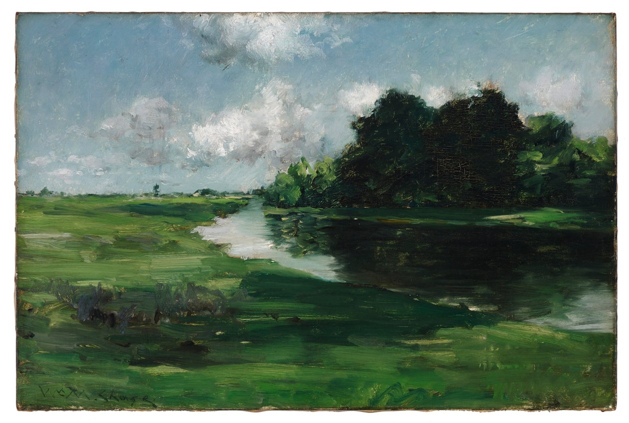 Landschap op Long Island na een regenbui door William Merritt Chase