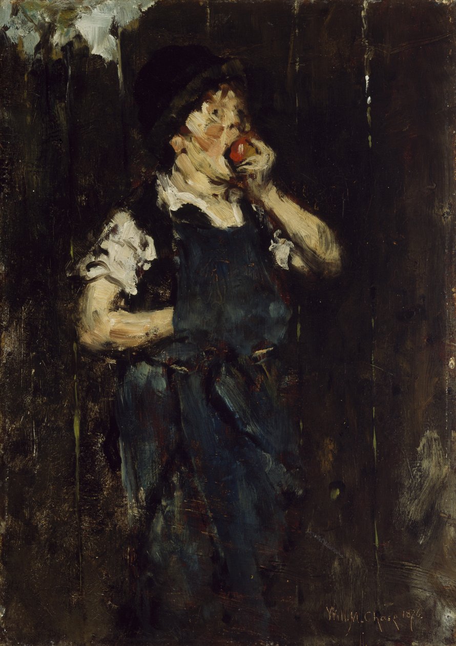 De Leerling (Jongen met Appel) door William Merritt Chase