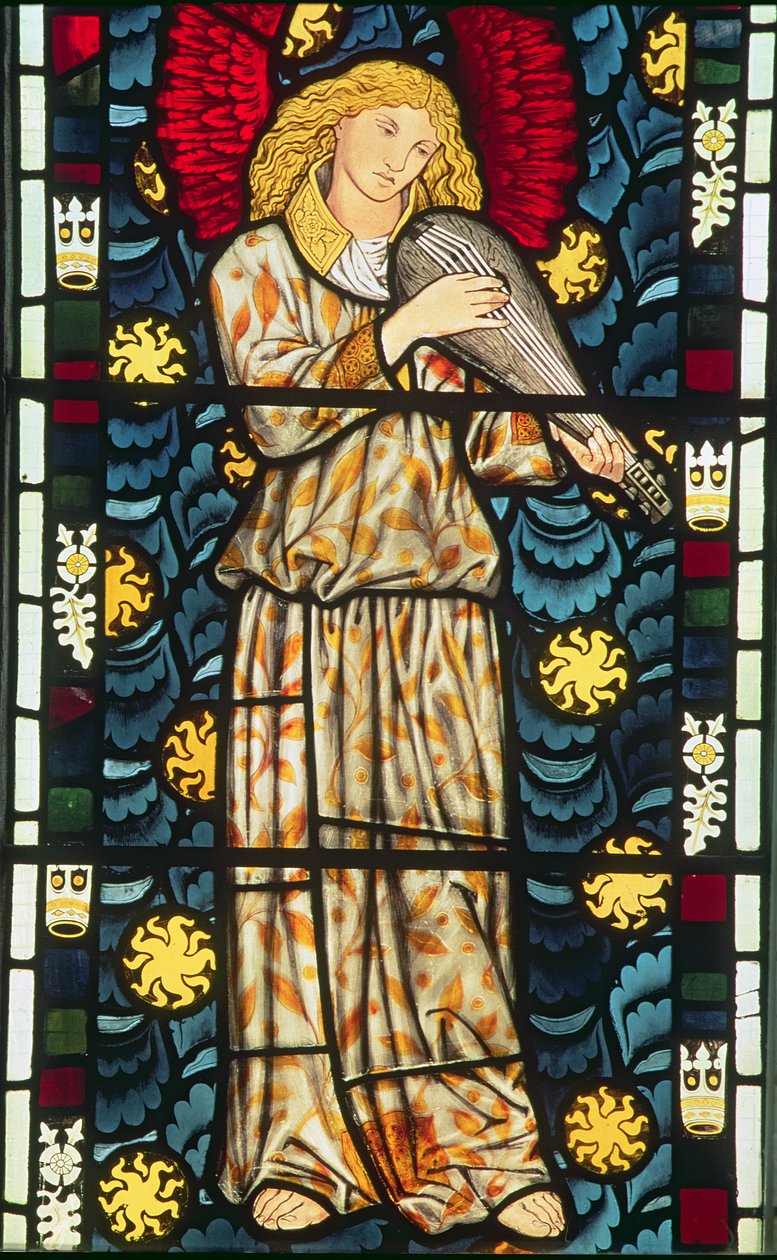 Engel met een rebec, 1869 (glas-in-lood) door William Morris