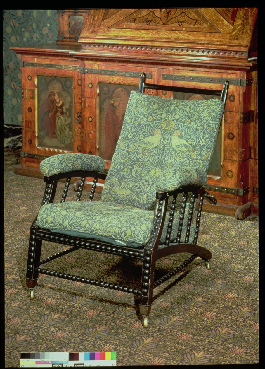 Stoel door William Morris, bekleed met originele 