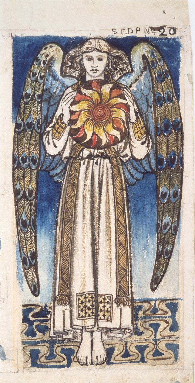 Dag: Engel die een Zon Vasthoudt door William Morris