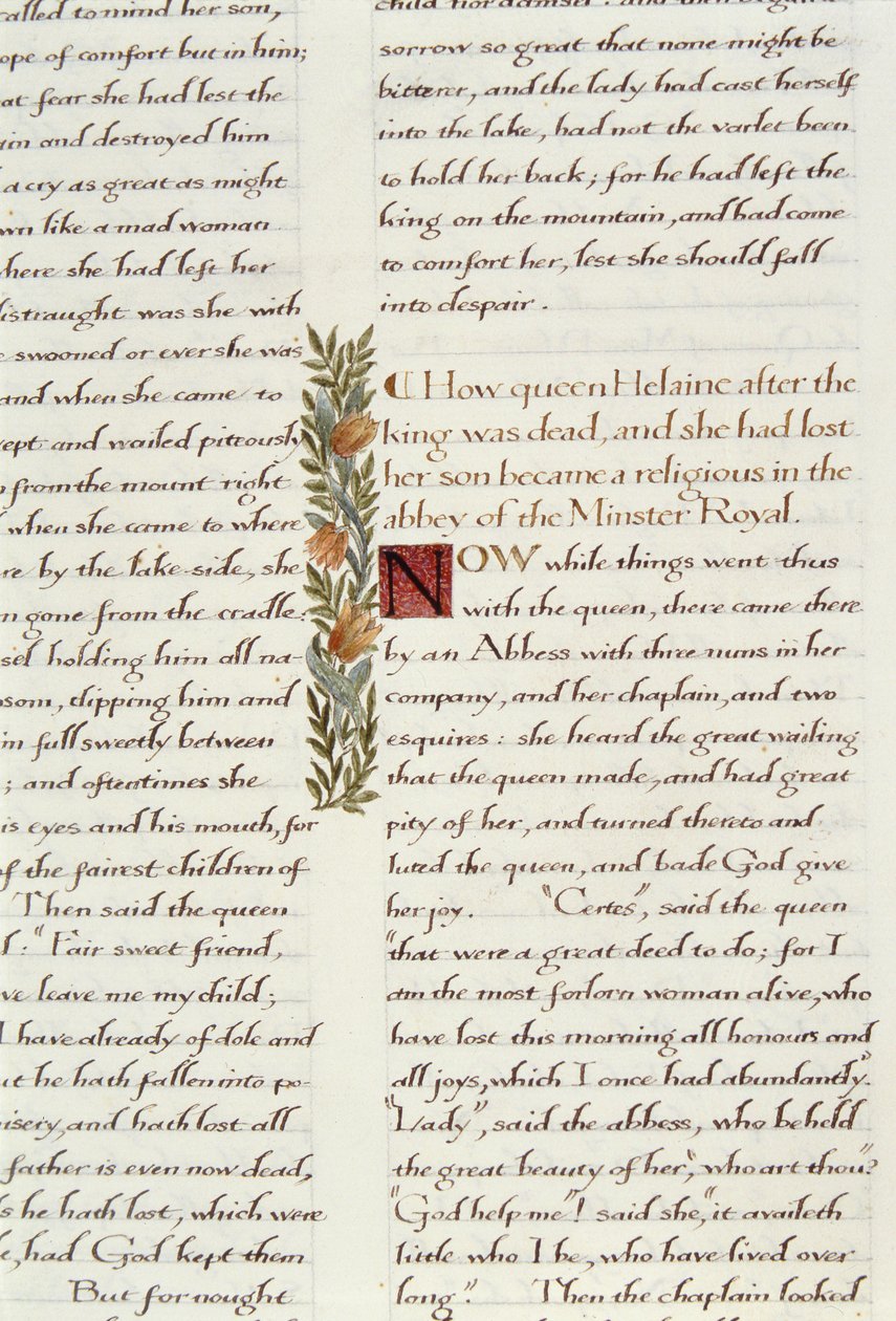 Een van twee fragmenten uit Lancelot du Lac door William Morris