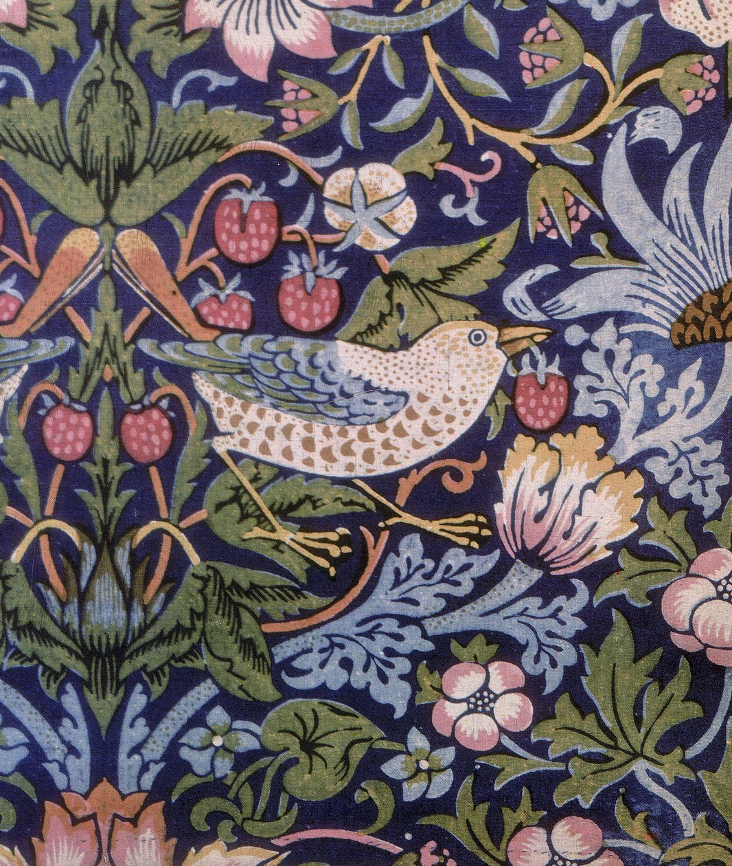 Aardbeienrover gordijn, 1883 door William Morris