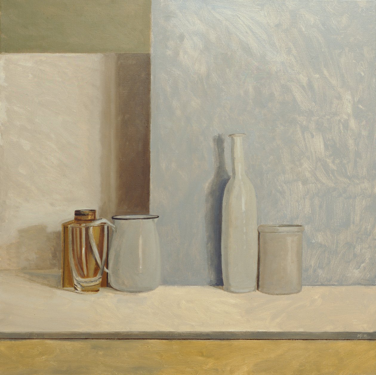 Lichtgrijs en blauw door William Packer