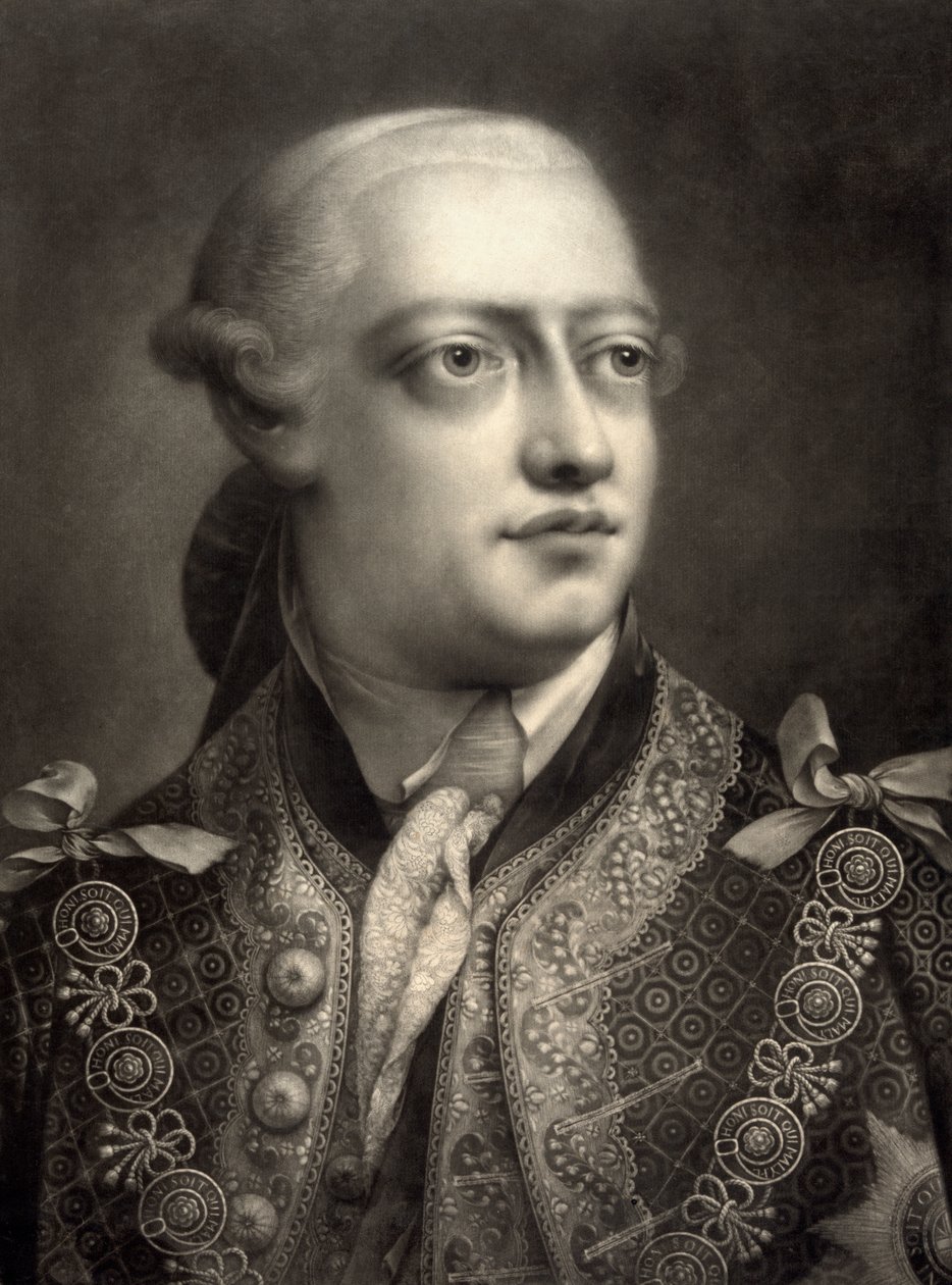 George III, naar een mezzotint van Thomas Frye door William Pether