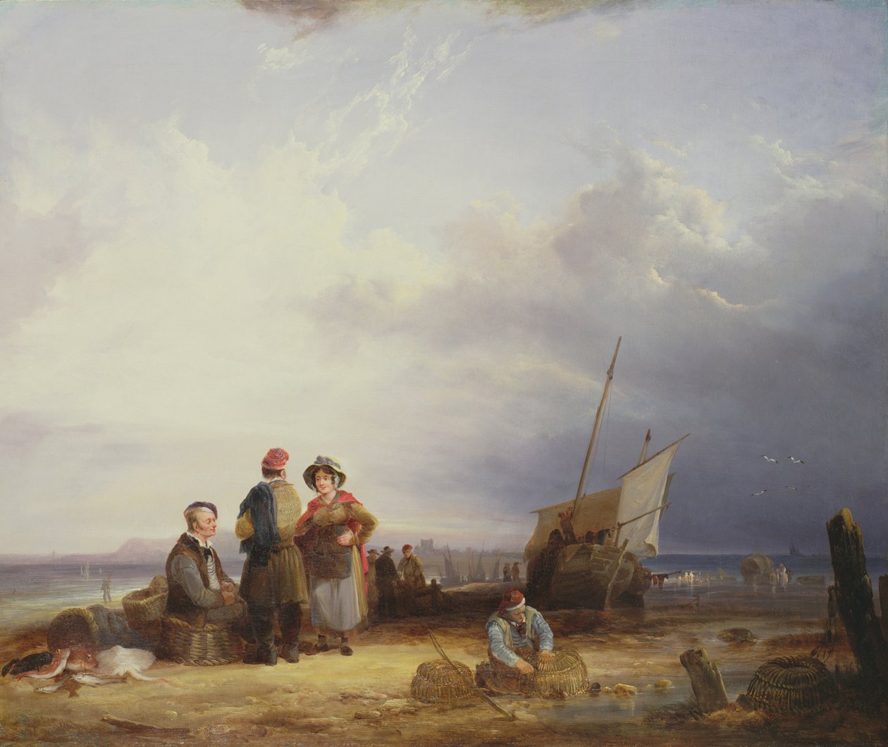 Repareren van kreeftenpotten door William Shayer