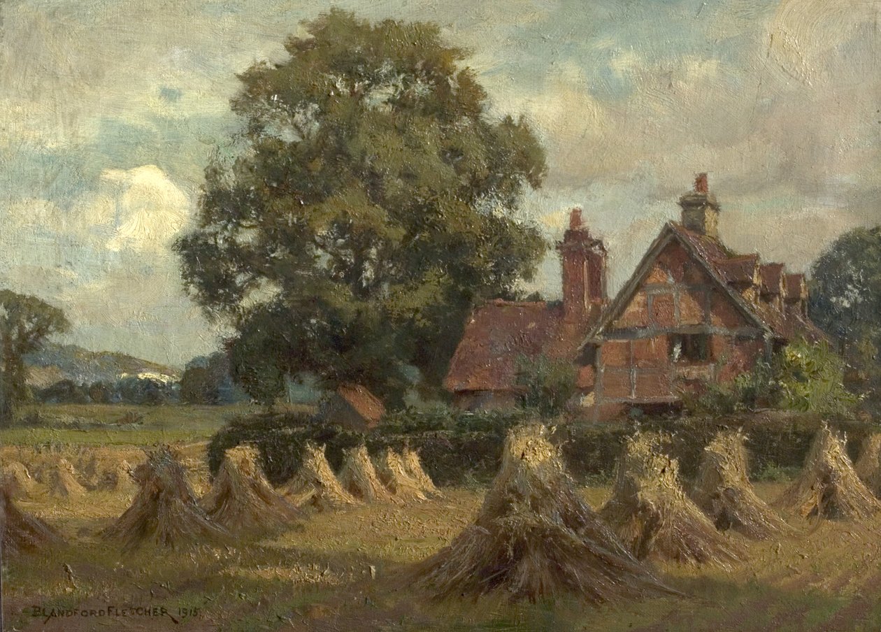 Bletchworth-steengroeve, gezien vanaf Lower Lane Cottages, Dorking, Surrey, 1915 door William Teulon Blandford Fletcher