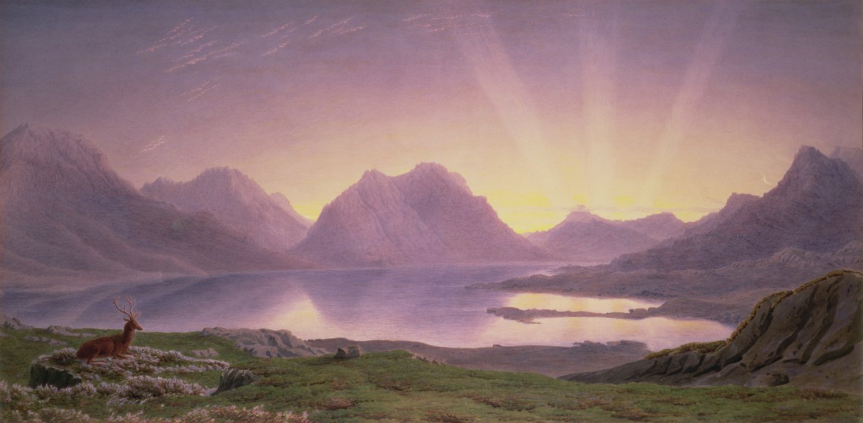 De dageraad, Loch Torridon door Joseph Mallord William Turner