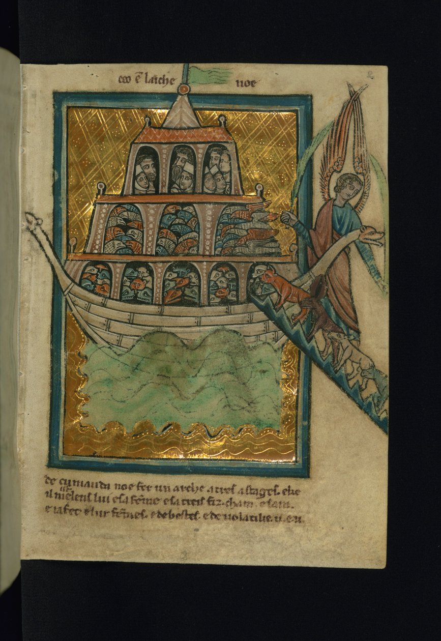 De Dieren Gaan de Ark van Noach Binnen (Genesis 6:13-7:16) door William de Brailes  