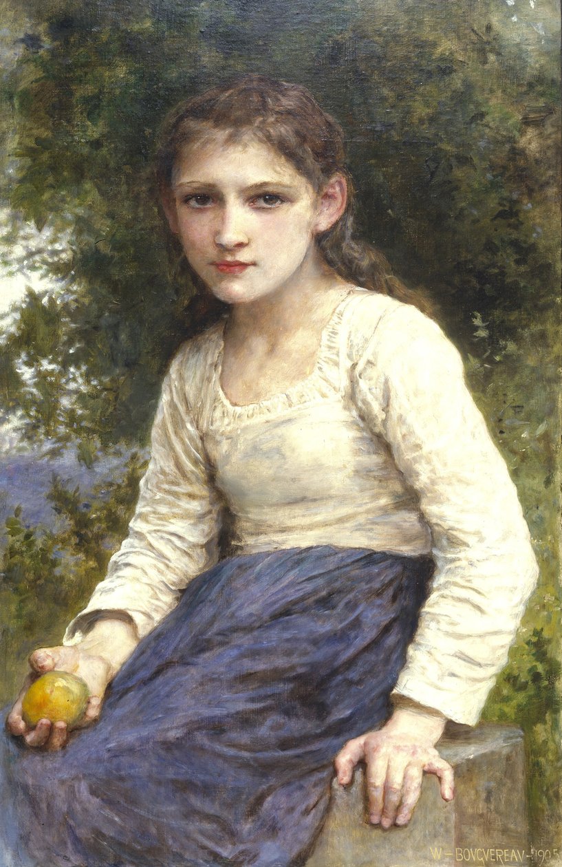 Meisje met een Appel door William Adolphe Bouguereau