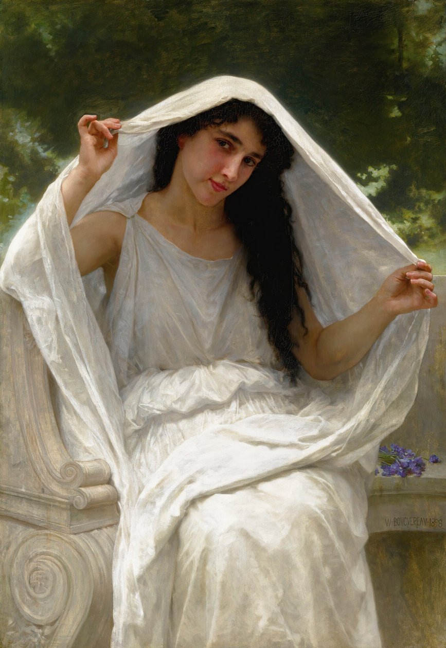 De sluier door William Adolphe Bouguereau