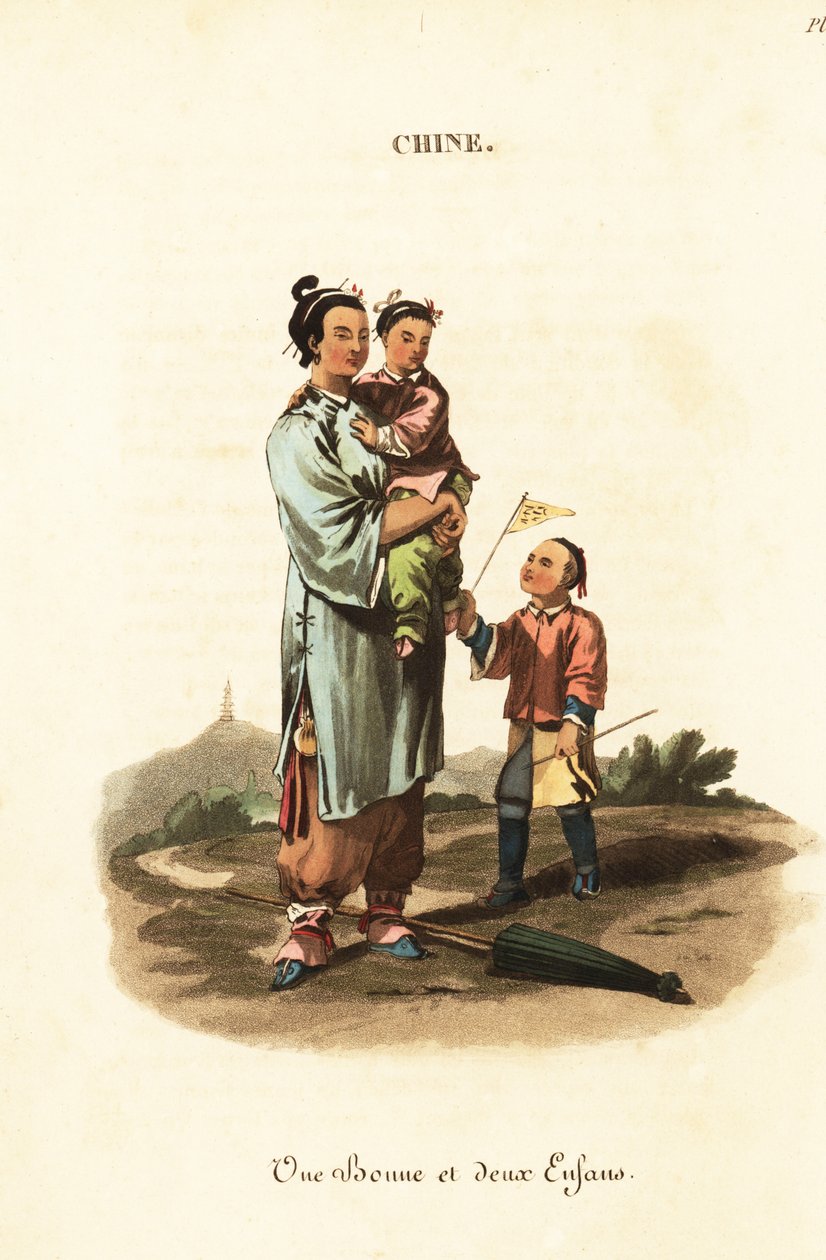 Chinese kindermeisje en twee kinderen door William (after) Alexander