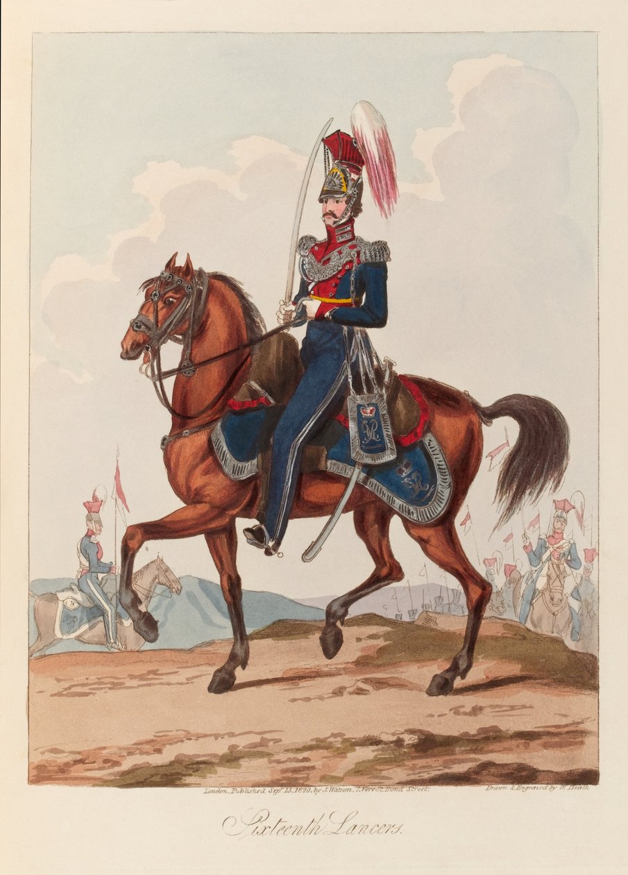 Zestiende Lancers door William (after) Heath