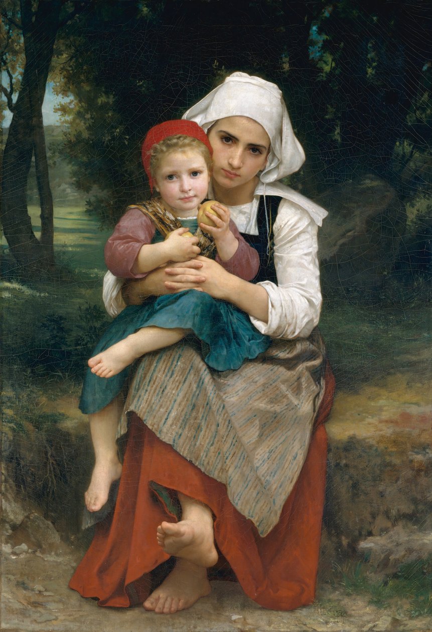 Bretonse broer en zus door William Adolphe Bouguereau