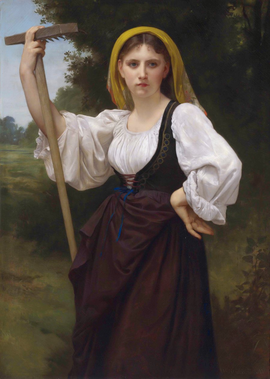 Frans:  La Faneuse door William Adolphe Bouguereau